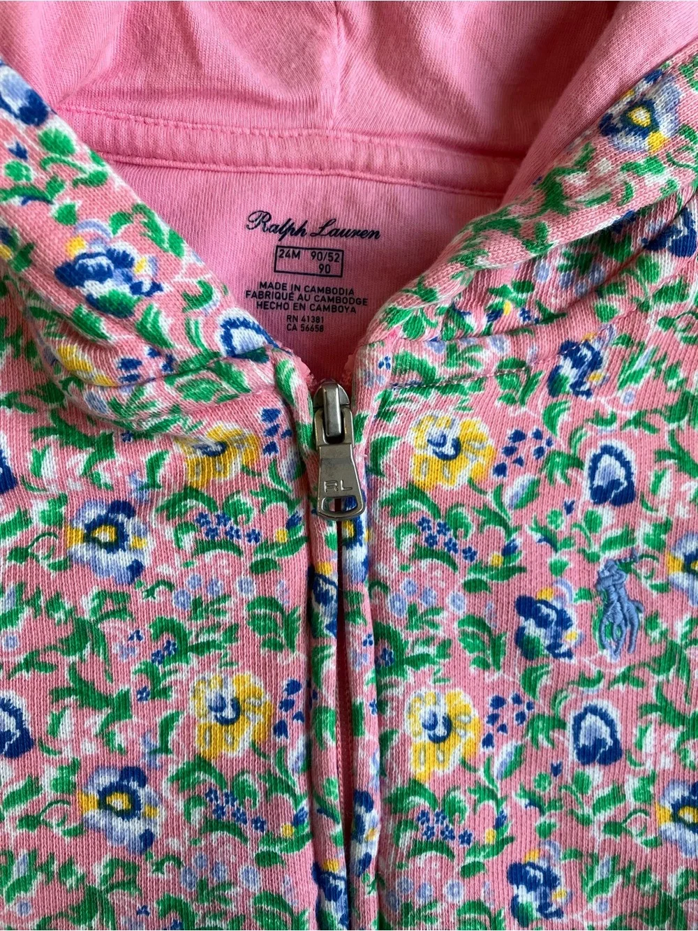 Ralph Lauren Pink Floral Hooded Set - 24 Month